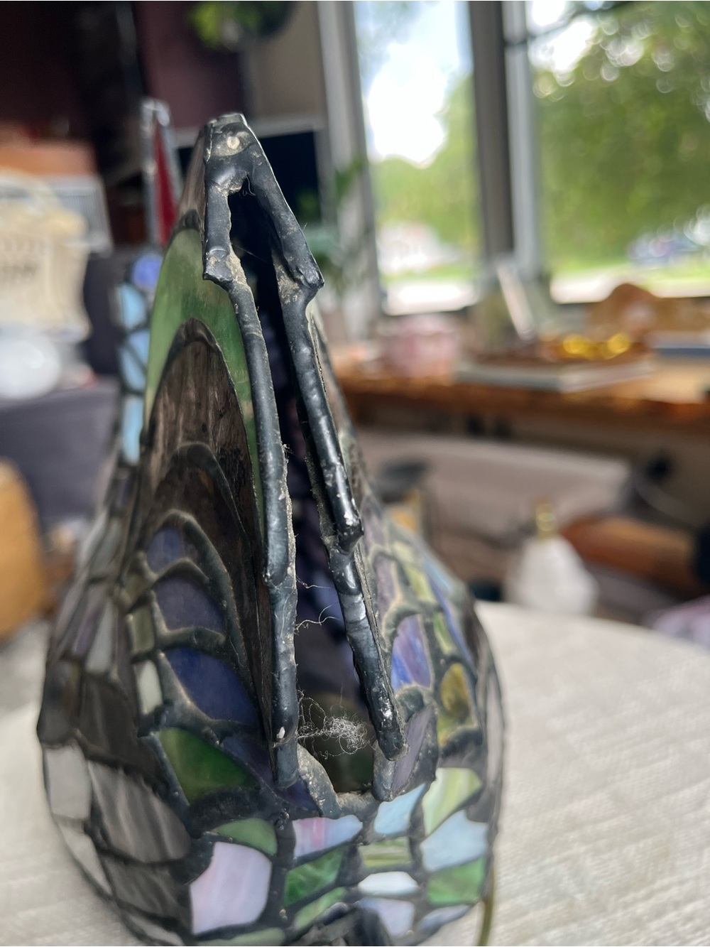 VTG Tiffany stained glass rooster - Picture 11 of 16